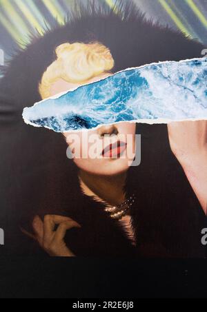 London, Großbritannien. 13. Mai 2023. Ein Foto einer handgeschnittenen Collage im surrealistischen Stil, hergestellt von Katie Collins. Kredit: Katie Collins/Alamy Live News Stockfoto