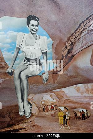 London, Großbritannien. 13. Mai 2023. Ein Foto einer handgeschnittenen Collage im surrealistischen Stil, hergestellt von Katie Collins. Kredit: Katie Collins/Alamy Live News Stockfoto