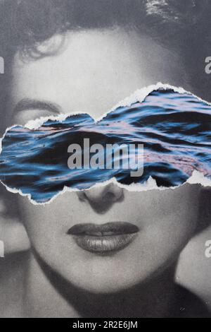 London, Großbritannien. 13. Mai 2023. Ein Foto einer handgeschnittenen Collage im surrealistischen Stil, hergestellt von Katie Collins. Kredit: Katie Collins/Alamy Live News Stockfoto