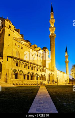 Istanbul Türkei. Süleymaniye Moschee bei Sonnenuntergang Stockfoto