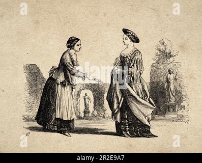 Eine klassische Illustration der beiden Herren von Verona von William Shakespeare, von John Gilbert aus dem 19. Jahrhundert Stockfoto