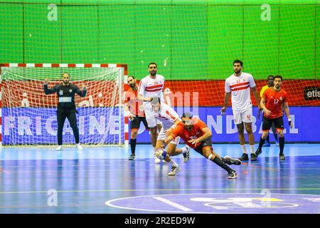 Das 2023. Spiel der afrikanischen Handball-Konföderation für Männer zwischen Zamalek und dem Sporting Club in Kairo, Ägypten. Kredit: Mehrheit World CIC/Alamy Live News Stockfoto