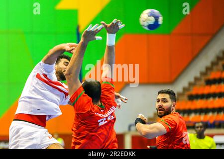 Das 2023. Spiel der afrikanischen Handball-Konföderation für Männer zwischen Zamalek und dem Sporting Club in Kairo, Ägypten. Stockfoto