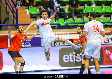 Das 2023. Spiel der afrikanischen Handball-Konföderation für Männer zwischen Zamalek und dem Sporting Club in Kairo, Ägypten. Stockfoto