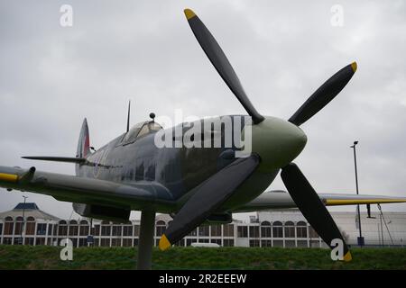 Supermarine Spitfire Mk XVI Gate Guardian Stockfoto