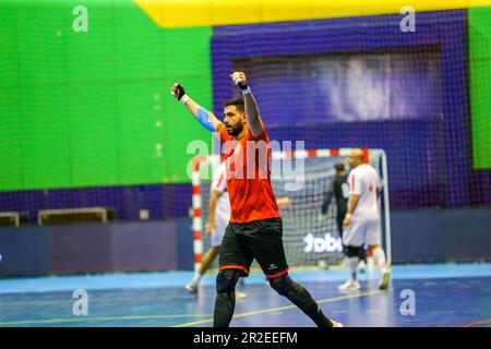 Das 2023. Spiel der afrikanischen Handball-Konföderation für Männer zwischen Zamalek und dem Sporting Club in Kairo, Ägypten. Stockfoto