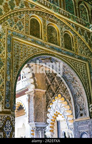 Spanien, Sevilla, El Real Alcazar de Sevilla, Mudejar Stockfoto