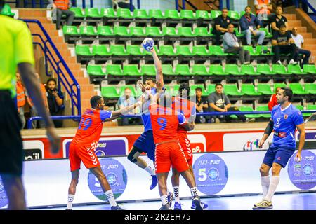 Das 2023. Spiel des afrikanischen Handballverbands der Männer zwischen Al Ahly und JSK, Kinshasa in Kairo, Ägypten. Stockfoto