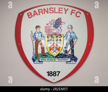 Barnsley, Großbritannien. 19. Mai 2023. Barnsley FC Logo im Tunnel während des Sky Bet League 1 Play-off-Spiels Barnsley gegen Bolton Wanderers in Oakwell, Barnsley, Großbritannien, 19. Mai 2023 (Foto von Mark Cosgrove/News Images) in Barnsley, Großbritannien, am 5./19. Mai 2023. (Foto: Mark Cosgrove/News Images/Sipa USA) Guthaben: SIPA USA/Alamy Live News Stockfoto