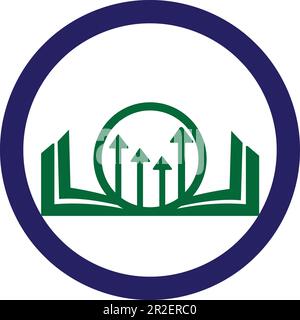 Logodesign für Finanzbücher. Logo für Unternehmenswachstum im Bildungsbereich Stock Vektor