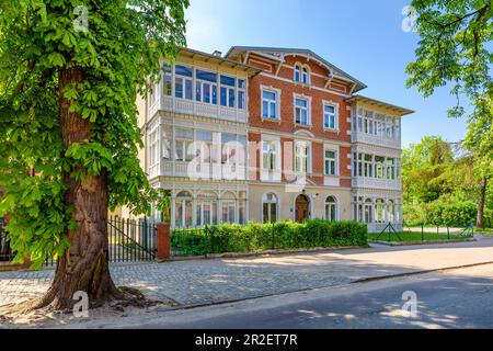 Danzig Oliwa, Vorkriegsvillenviertel, Cystersow Street. Danzig Oliwa, Region Pommern, woiwodschaft Pommern, Polen, Europa Stockfoto