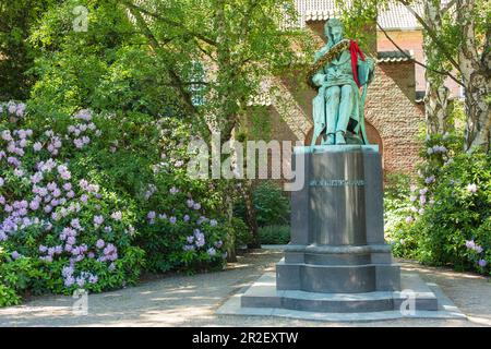 Bronzestatue Soren Kierkegaard im königlichen Bibliotheksgarten (Bibliotekshaven), Kopenhagen, Neuseeland, Dänemark Stockfoto