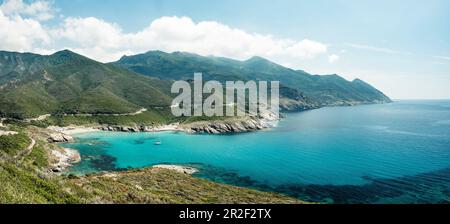 Anse d'Aliso Bay in Cap Corse, Korsika, Frankreich. Stockfoto