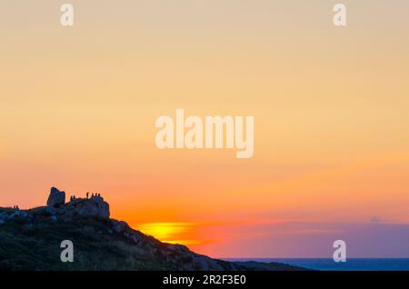 Punta San Francesco in Calvi im Abendlicht, Korsika, Frankreich Stockfoto