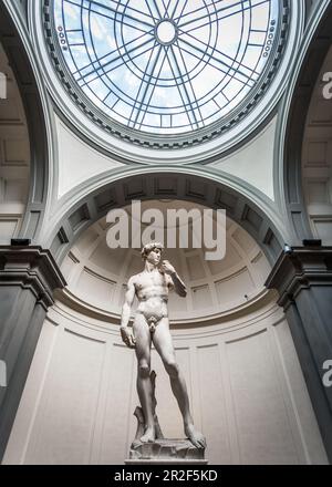 David-Statue von Michelangelo in der Galeria dell' Accademia, Florenz, Italien Stockfoto