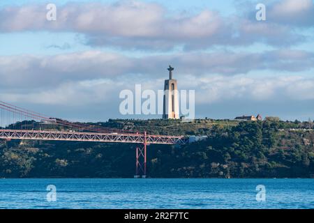 Die Christusstatue in Almada, Lissabon, Portugal Stockfoto