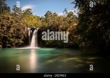 Saltos (Wasserfälle) des Rio Petrohue, Region de los Lagos, Chile, Südamerika Stockfoto