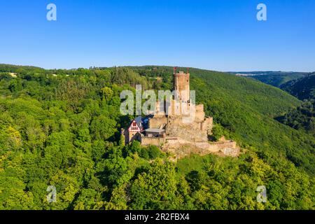 Ehrenburg bei Brodenbach, Mosel, Rheinland-Pfalz, Deutschland aus der Vogelperspektive Stockfoto