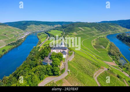 Marienburg bei Zell, Mosel, Rheinland-Pfalz, Deutschland aus der Vogelperspektive Stockfoto