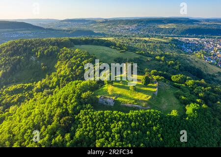 Siersberg Castle, Rehlingen-Siersburg, Saarland, Deutschland aus der Vogelperspektive Stockfoto