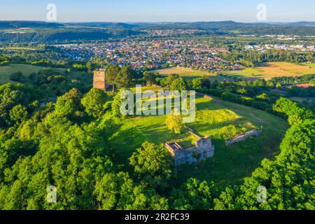 Siersberg Castle, Rehlingen-Siersburg, Saarland, Deutschland aus der Vogelperspektive Stockfoto