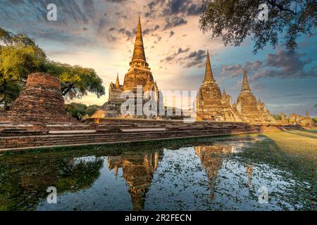 Wat Phra Sri Sanphet Ayutthaya Historical Park, Königspalast, UNESCO-Weltkulturerbe, Ayutthaya, Thailand, Stockfoto