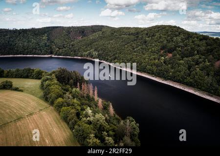 Eder bei Hünselburg, Asel, Vöhl, Waldeck-Frankenberg, Hessen, Deutschland, Europa Stockfoto