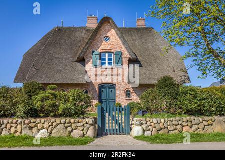 Strohdach in Morsum, Sylt, Schleswig-Holstein, Deutschland Stockfoto