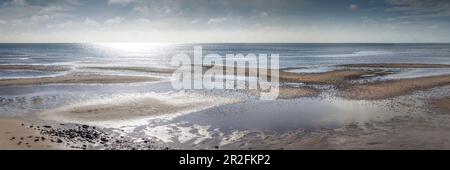 Sunrise on the Wadden Side between Kampen and List, Sylt, Schleswig-Holstein, Deutschland Stockfoto