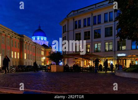 Otto Braun Platz, Stadtpalast, Landtag Brandenburg, Nikolaikirche am Alten Markt, Potsdam, Land Brandenburg, Deutschland Stockfoto