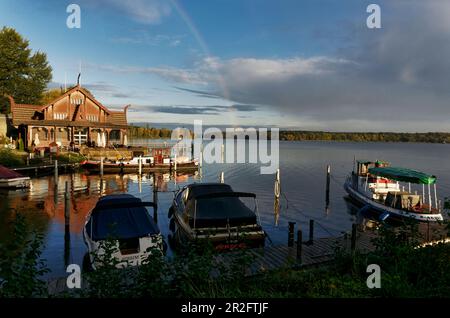 Kongsnaes, Imperial Sailor Station Potsdam, Jungfernsee, Havel, Potsdam, Bundesstaat Brandenburg, Deutschland Stockfoto