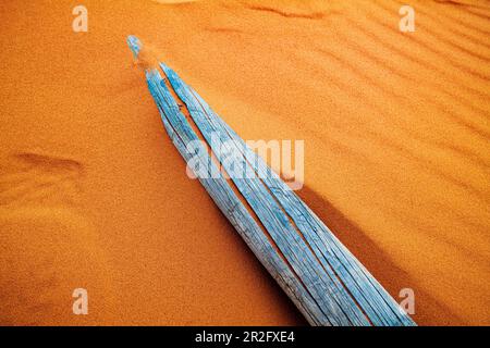 Verwitterter Wermut-Ranch-Zaun; Coral Pink Sand Dunes State Park; Utah; USA Stockfoto