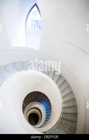 Wendeltreppe, Museum Unterlinden, Musée Unterlinden, neues Gebäude der Architekten Herzog und de Meuron, Colmar, Elsass, Frankreich Stockfoto