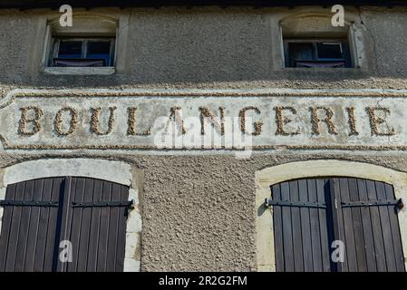 Alte Boulangerie an der Fassade eines Hauses in Liverdun an der Mosel, Frankreich Stockfoto