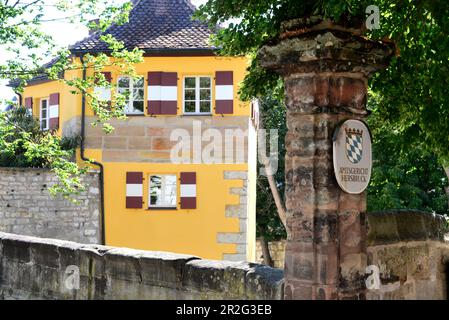 In Hersbruck, Fachwerk, alte Häuser, Gasse, Häuserzeile, Dächer, Mittelfranken, Bayern, Deutschland Stockfoto