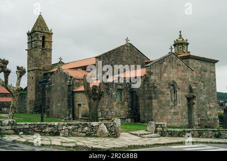 Fisterra oder Finisterre Kirche Ende des Camino de Santiago Jakobsweg von Saint James Galicia Spanien. Hochwertige Fotos Stockfoto