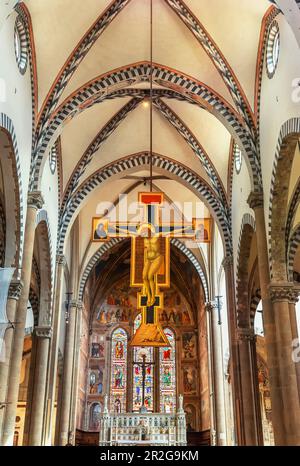 Basilika Santa Maria Novella Innenraum, Florenz, Toskana, Italien, Stockfoto
