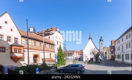 Forchheim, Kaiserpalast und Marikapelle mit Blick auf die Pfarrkirche St. Martin in Oberfrankien, Bayern Stockfoto