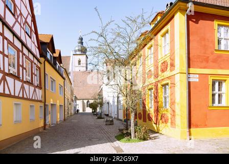 Forchheim, St.-Martin-Straße, Gemeindekirche St. Martin, Oberfranken in Bayern Stockfoto