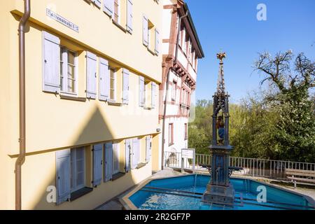 Riedlingen, Mühltörle, Lichtenstein und Schwedenbrunnen im Schwäbischen Jura, Baden-Württemberg Stockfoto