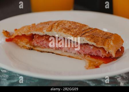 Wurstbrot Stockfoto