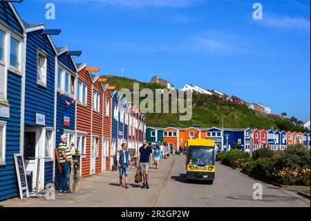 Hummerhütten am Hafen, Helgoland, Nordsee, Nordseeküste, Deutsche, Bay, Schleswig Holstein, Deutschland, Europa, Stockfoto