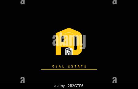 Real Estate Briefen Modern Creative Logo PD, DP Stock Vektor