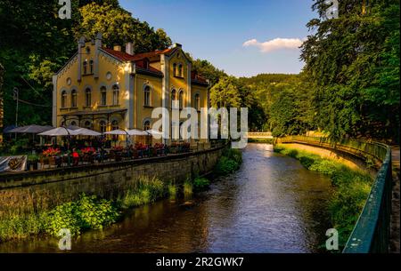 Historisches Restaurant im Tepl (Teplá) und Goetheweg (Goethová Stezka) in Karlsbad (Karlsbad), Tschechische Republik Stockfoto