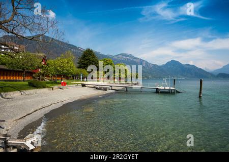 Lido, Weggis, Vierwaldstättersee, Kanton Luzern, Schweiz Stockfoto