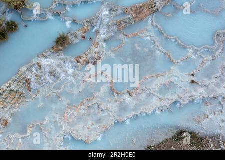 Terme di Saturnia, Cascate del Molino, Wasserfall, Thermalquelle, schwefelhaltiges Thermalwasser, Saturnia, Provinz Grosseto, Toskana, Italien Stockfoto