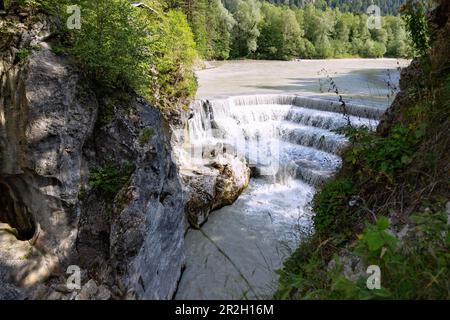 Lechfall bei Füssen im Bezirk Ziegelwies in Östallgäu in Bayern Stockfoto