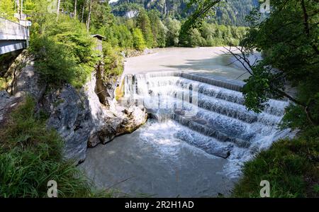 Lechfall bei Füssen im Bezirk Ziegelwies in Östallgäu in Bayern Stockfoto