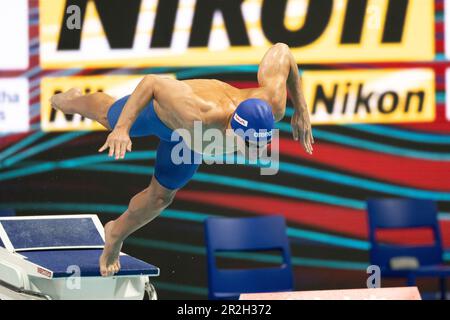 Velimir Stjepanovic (SRB) während der FINA-Weltmeisterschaft 19. in Budapest 2022, Schwimmveranstaltung am 19. Juni 2022 in Budapest, Ungarn Stockfoto