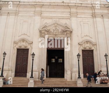 Fassade, Basilika der Märtyrer, Lissabon, Poirtugal Stockfoto